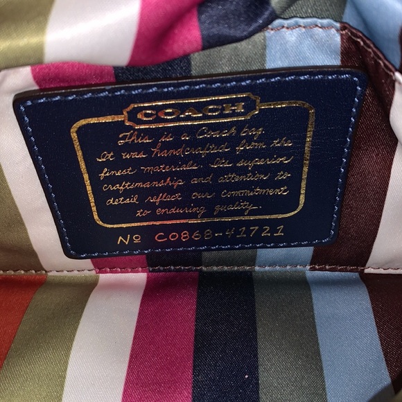 Canvas blue and silver Coach purse - Picture 3 of 4